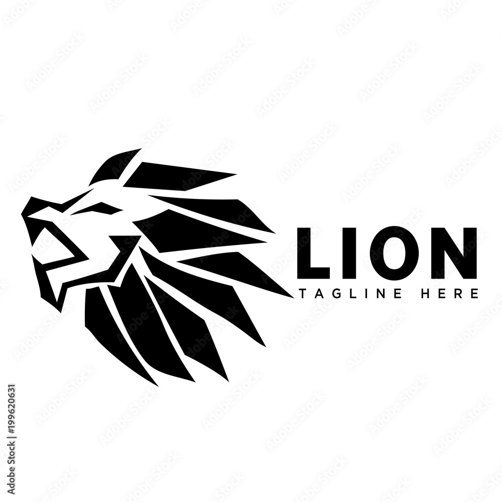 rigid lines roaring head lion art logo rigid lines roaring head lion art logo