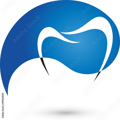 Zahn und Tropfen, Zahnpflege, Zahnmedizin, Logo