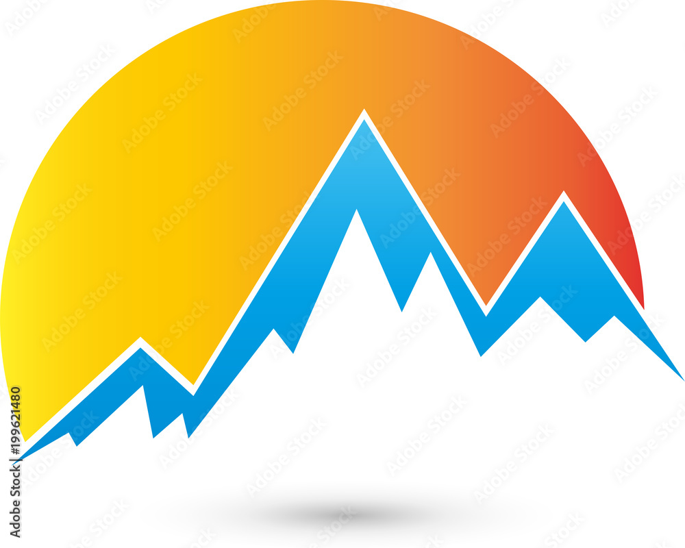 Berge, Sonne, Natur, Logo, Reisebüro Berge, Sonne, Natur, Logo, Reisebüro
