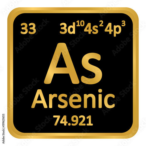 Periodic table element arsenic icon.