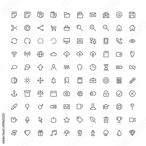 hundred basic vector icons