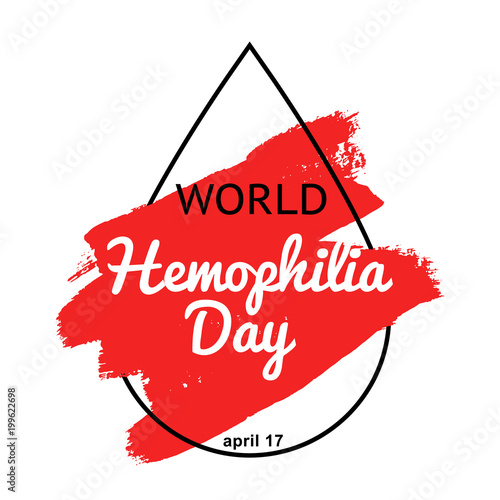 Vector Illustration. World Hemoghila day card in black drop