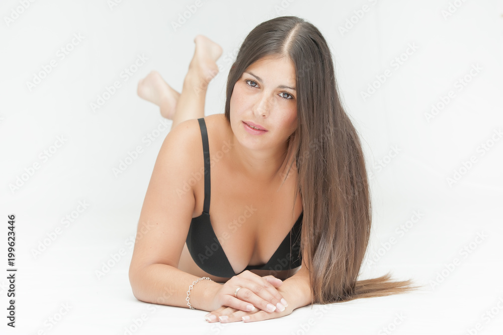 Pretty pregnant woman of three months posing Pretty pregnant woman of three months posing