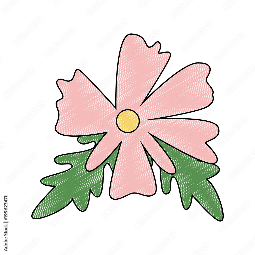 Fototapeta premium Beautiful flower cartoon vector illustration graphic design