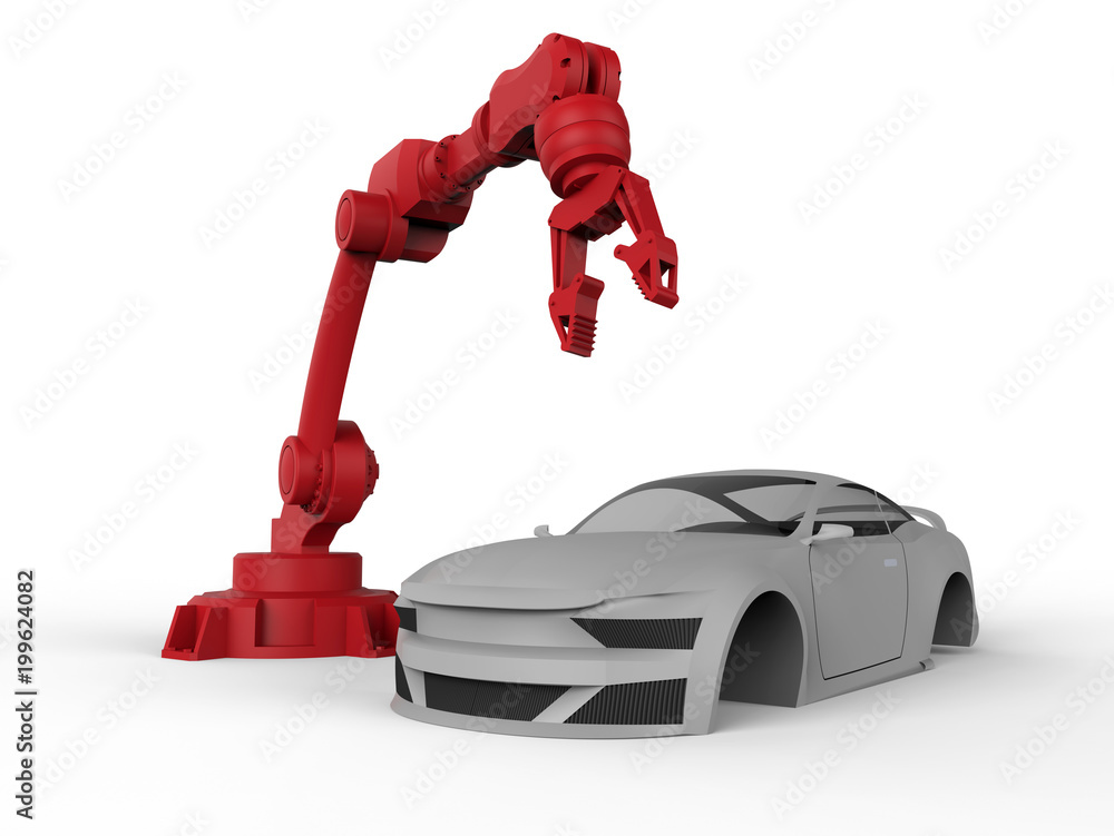 3D illustration - car future production concept