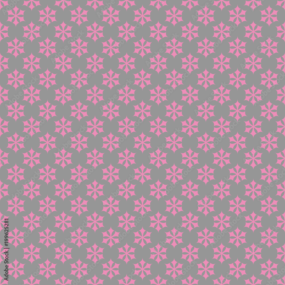Repeating geometrical stylized snowflake pattern wallpaper - vector Christmas decoration background illustration