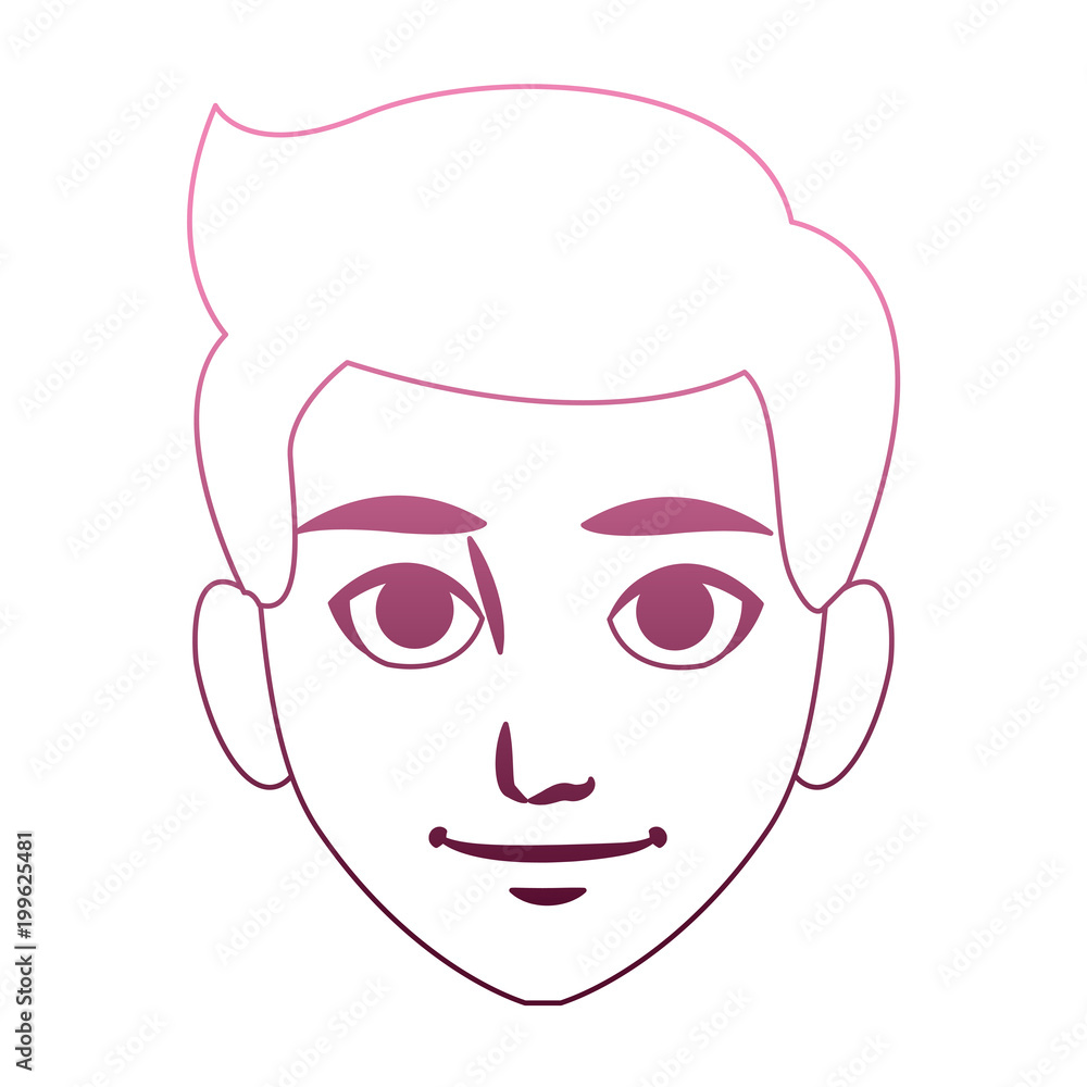 Young man cartoon on purple lines vector illustration Young man cartoon on purple lines vector illustration