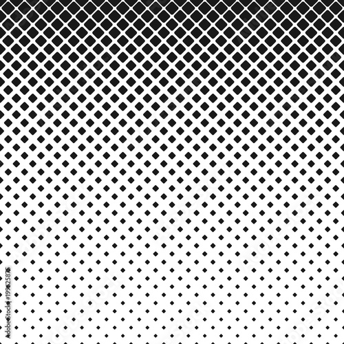 Abstract geometrical monochrome rounded square pattern background - vector illustration with diagonal squares in varying sizes