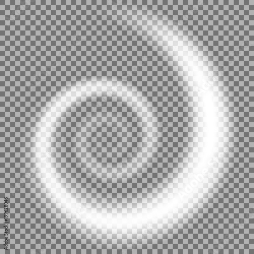 Spiral of light, white color
