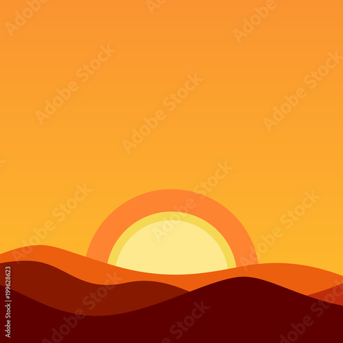 Cartoon Desert Landscape at...