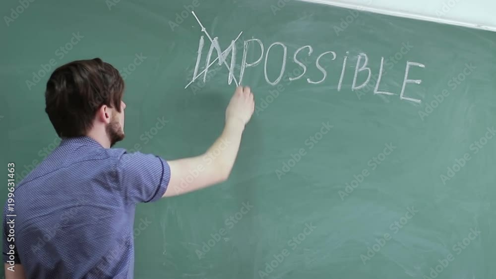 Guy correcting the inscription is impossible in possible. the concept of motivation and self-belief Guy correcting the inscription is impossible in possible. the concept of motivation and self-belief