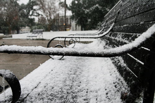 snow bench