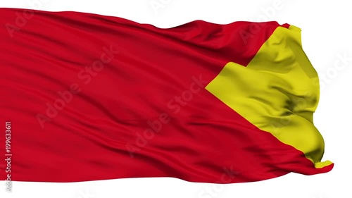 Santander de Quilichao  flag, city of Colombia, realistic animation isolated on white seamless loop - 10 seconds long (alpha channel is included) photo