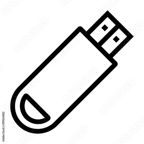 Line USB Flash Drive Icon