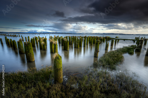 Long exposure landscape image. photo