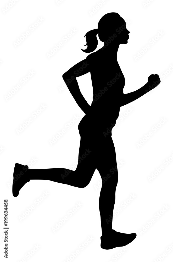 Woman Running Silhouette