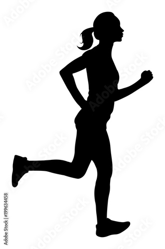 Woman Running Silhouette
