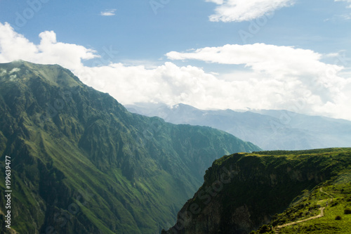 Cliff of a mountain in the Colca Canyon, in the province of Arequipa, Peru