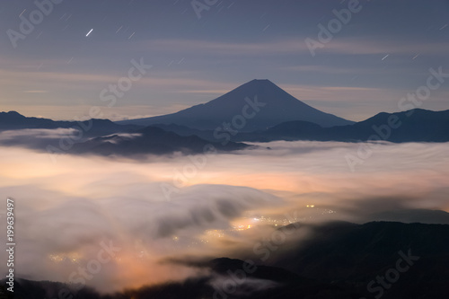 Mt.Fuji with sea of mist in summer