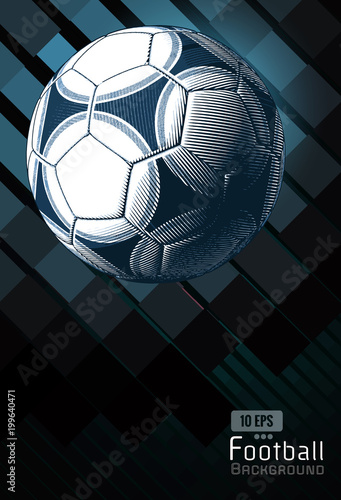 Football drawing on blue dynamic BG layout