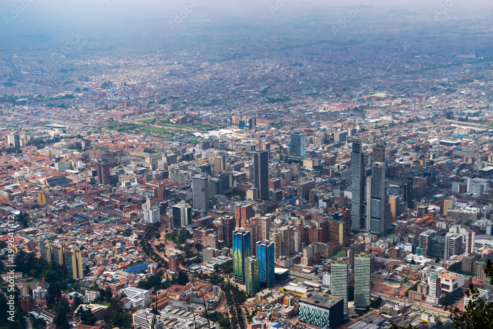 Bogota skyline from above