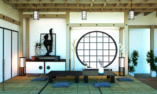 Room Design Japanese-style. 3D rendering