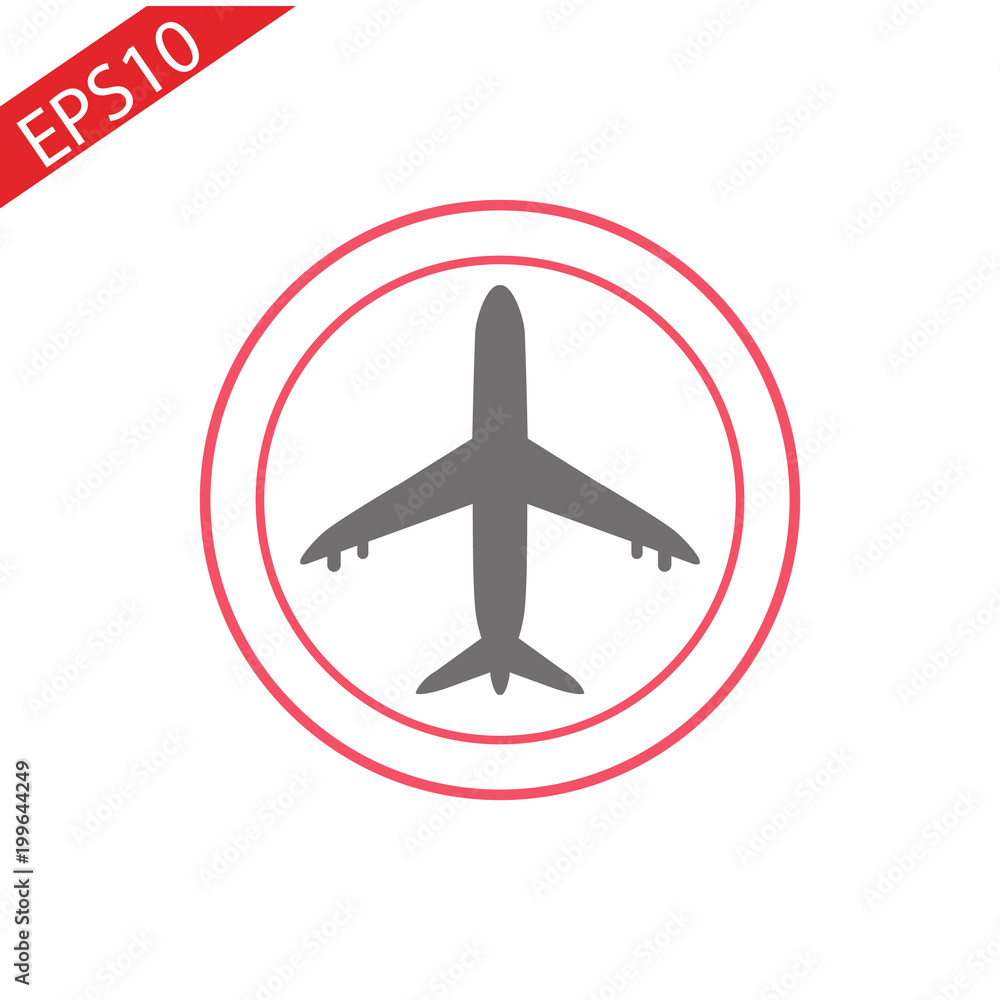 Airplane icon on white background - Vector icon Airplane icon on white background - Vector icon