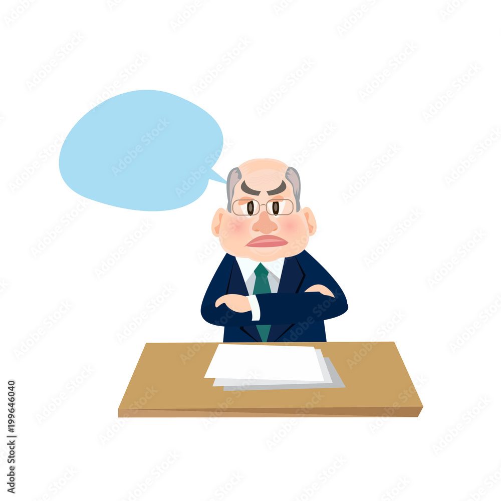senior businessman sitting at his desk with angry face. senior businessman sitting at his desk with angry face.