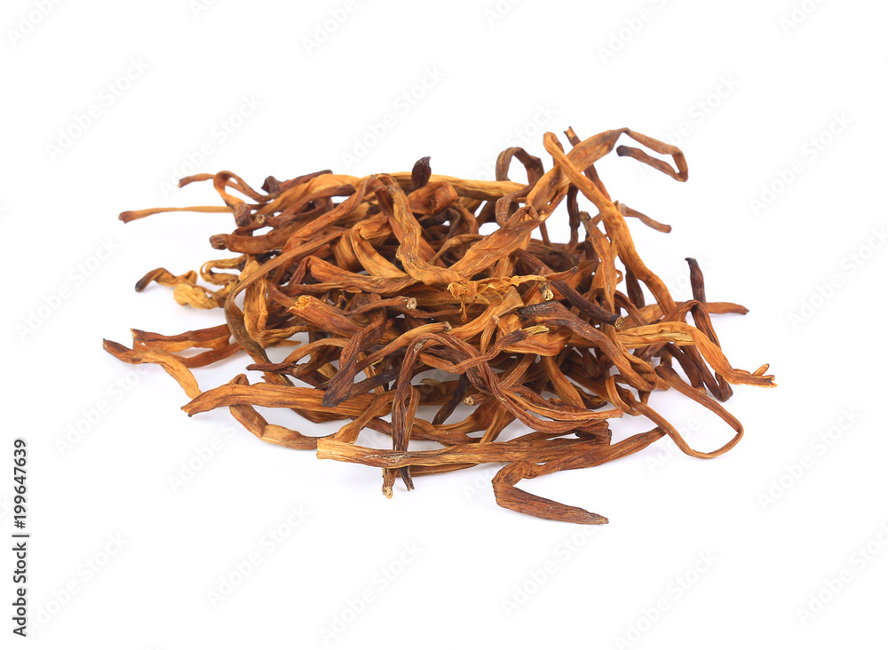 Obraz premium hemerocallis fulva dry isolate on white background