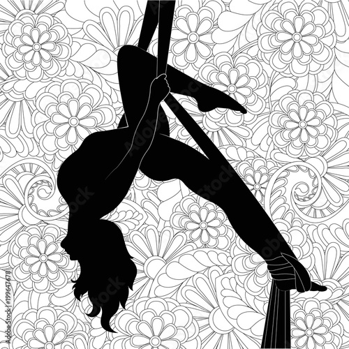 coloring with flowers and gymnast