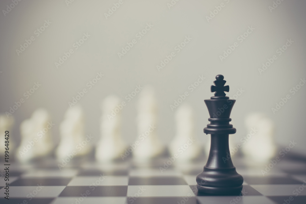 Business leader and confrontation solve problems concept, Chess board game with copy space for your text Business leader and confrontation solve problems concept, Chess board game with copy space for your text