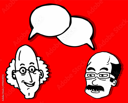 two men talking