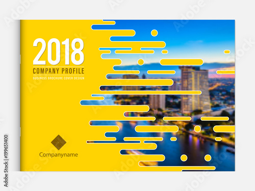 Cover design template corporate business annual report brochure poster company profile catalog magazine flyer booklet leaflet. Cover page design element A4 landscape sample image with Gradient Mesh.