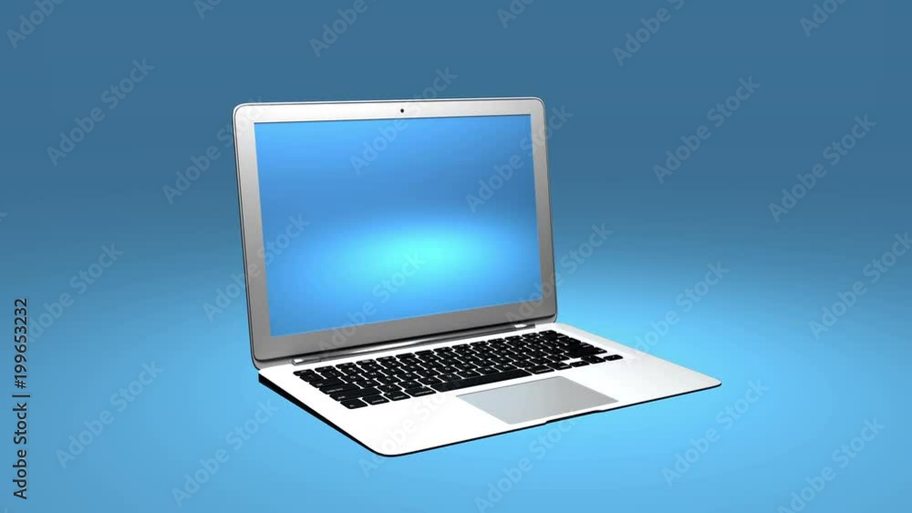 4k,Laptop with blue screen. 4k,Laptop with blue screen.