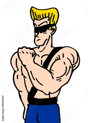 strong cartoon man