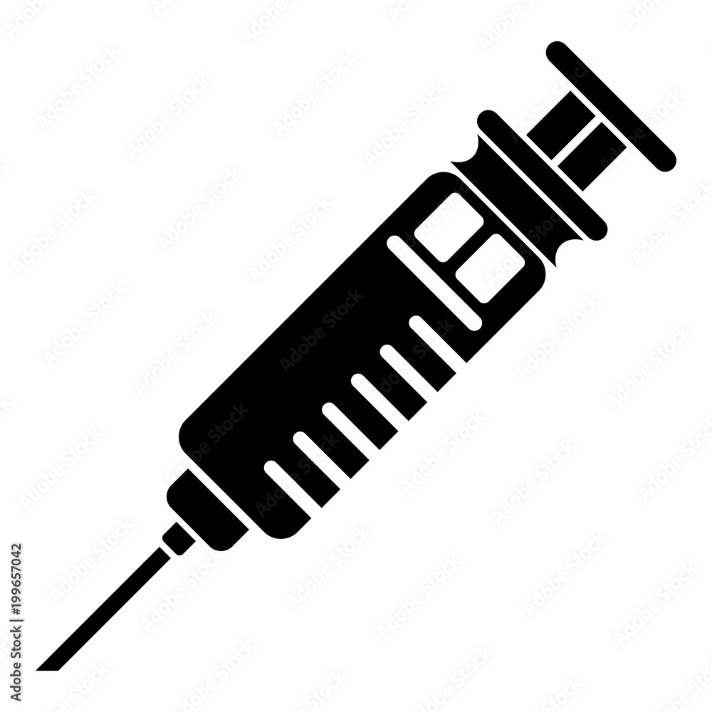 Medicine syringe icon, simple style Medicine syringe icon, simple style