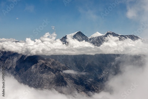 Dhaulagiri range view from Mesokanto pass in Himalayas. Nepal. Version 2.