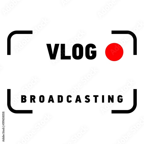 Broadcasting logo, flat style