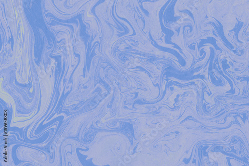 Suminagashi marble texture hand painted with indigo ink. Digital paper 1288 performed in traditional japanese suminagashi floating ink technique. Emotional liquid abstract background.
