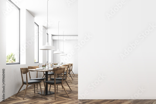 Loft luxury restaurant interior, mock up wall