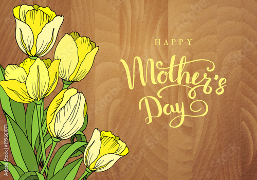 Happy mother's day. Greeting card with mother's day. Floral background. Vector illustration.