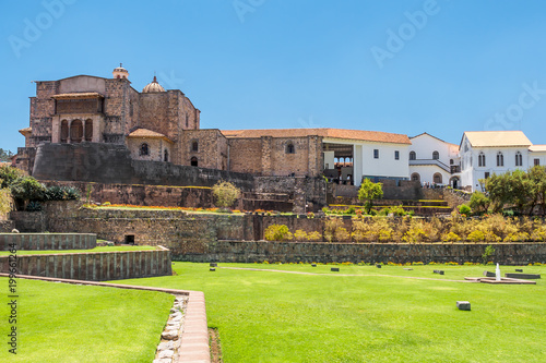 Qurikancha, temple of the sun, Convent Santo Domingo, is the famous landmark in Cusco - Peru photo