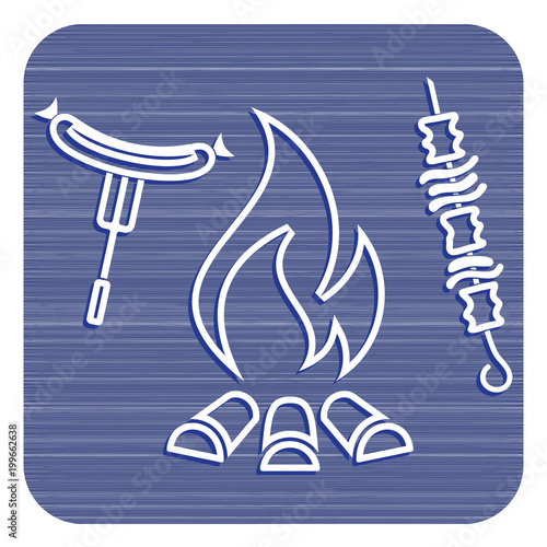 Grilled kebab and sausage icon