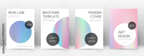 Flyer layout. Trendy exceptional template for Brochure, Annual Report, Magazine, Poster, Corporate Presentation, Portfolio, Flyer. Beautiful pastel hologram cover page.