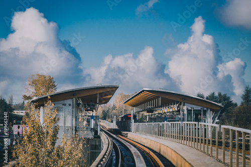 sky train station in vancouver photo