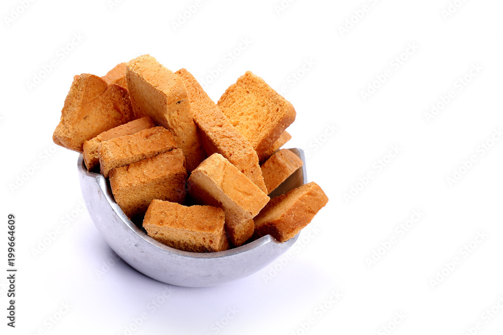 crispy rusk on white crispy rusk on white