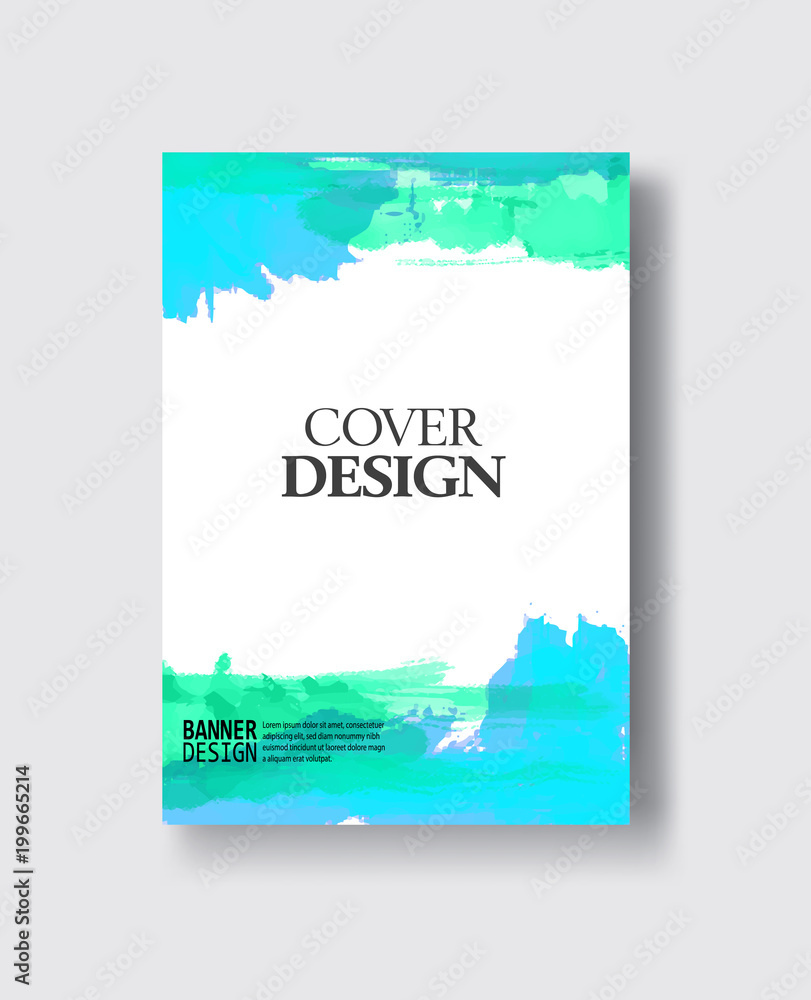 Obraz Elegant brochure template design ink brush element