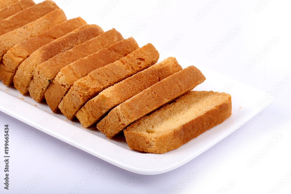 crispy rusk on white crispy rusk on white