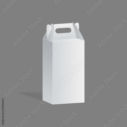 Realistic template, mockup of gift paper packaging, box square shape.