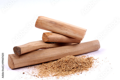 Chandan or sandalwood, sandalwood sticks, perfume, selective focus photo